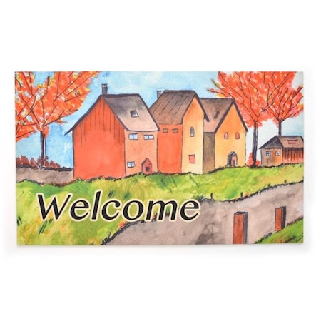 Stephan Roberts Home Stephan Roberts Home STRB-15805-12 18 x 30 in. Crumb Rubber Door Mat; Cottages in the Fall STRB-15805-12